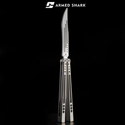 Armed Shark Gale TC4 Titanium Alloy Balisong Butterfly Trainer Knife