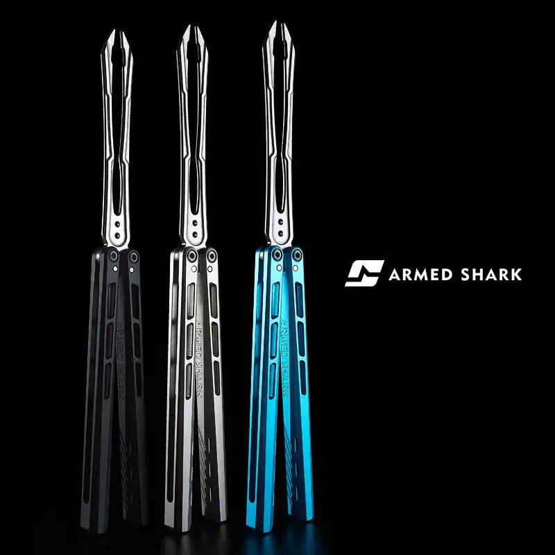 Armed Shark Shining Tuning Fork Balisong Trainer Knife