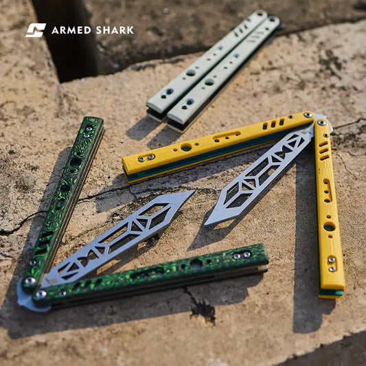 Armed Shark G10/Titanium REP Balisong Butterfly Trainer Knife