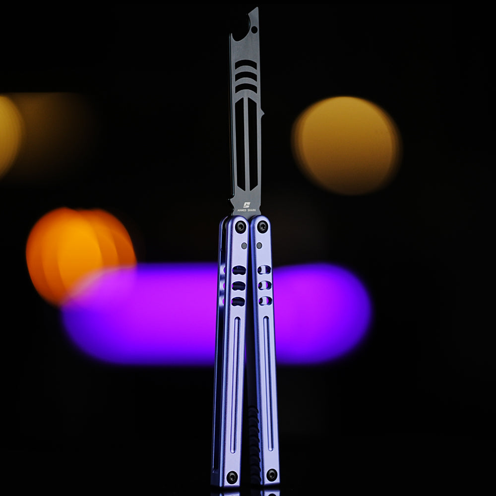 Armed Shark Inked Mako Bottle Opener Balisong Butterfly Trainer Knife