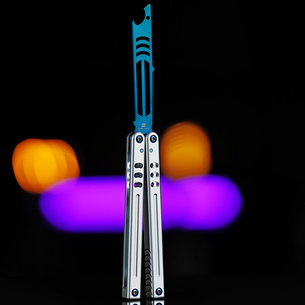 Armed Shark Inked Mako Bottle Opener Balisong Butterfly Trainer Knife