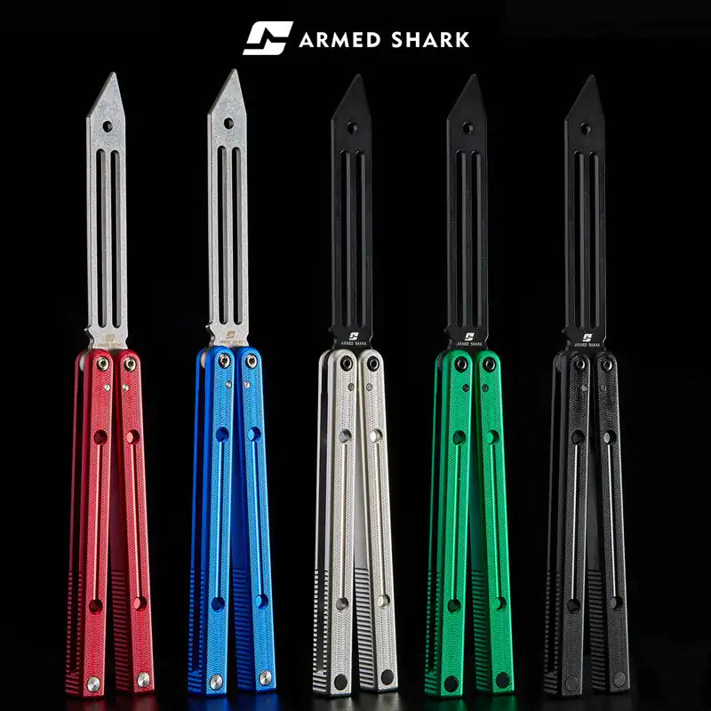 Armed Shark Balisong Squidtrainer V4 7075 Aluminum Butterfly Trainer Knife