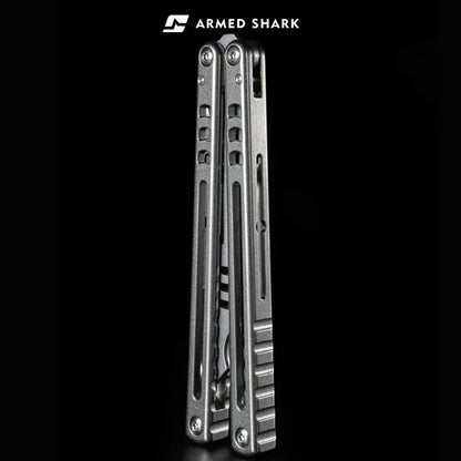 Armed Shark Titanium Inked Mako Bottle Opener Balisong Trainer Knife