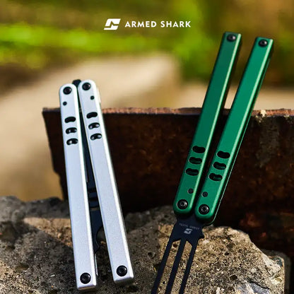 Armed Shark Inked Mako Bottle Opener Balisong Butterfly Trainer Knife