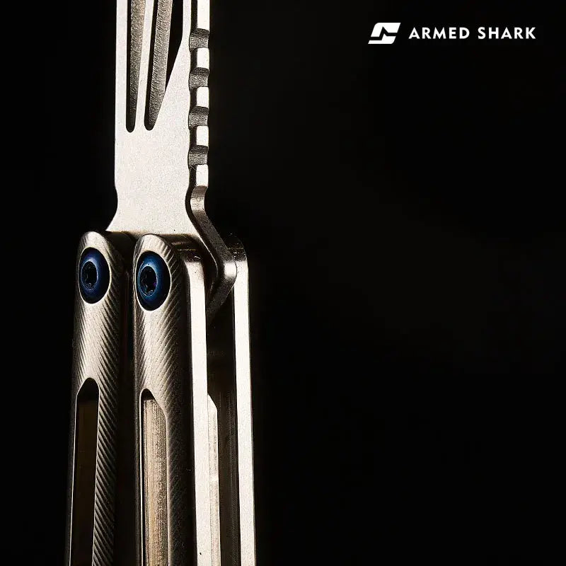 Armed Shark Balisong Tsunami Titanium Alloy Butterfly Trainer Knife Armed Shark Balisong Tsunami Titanium Alloy Butterfly Trainer Knife