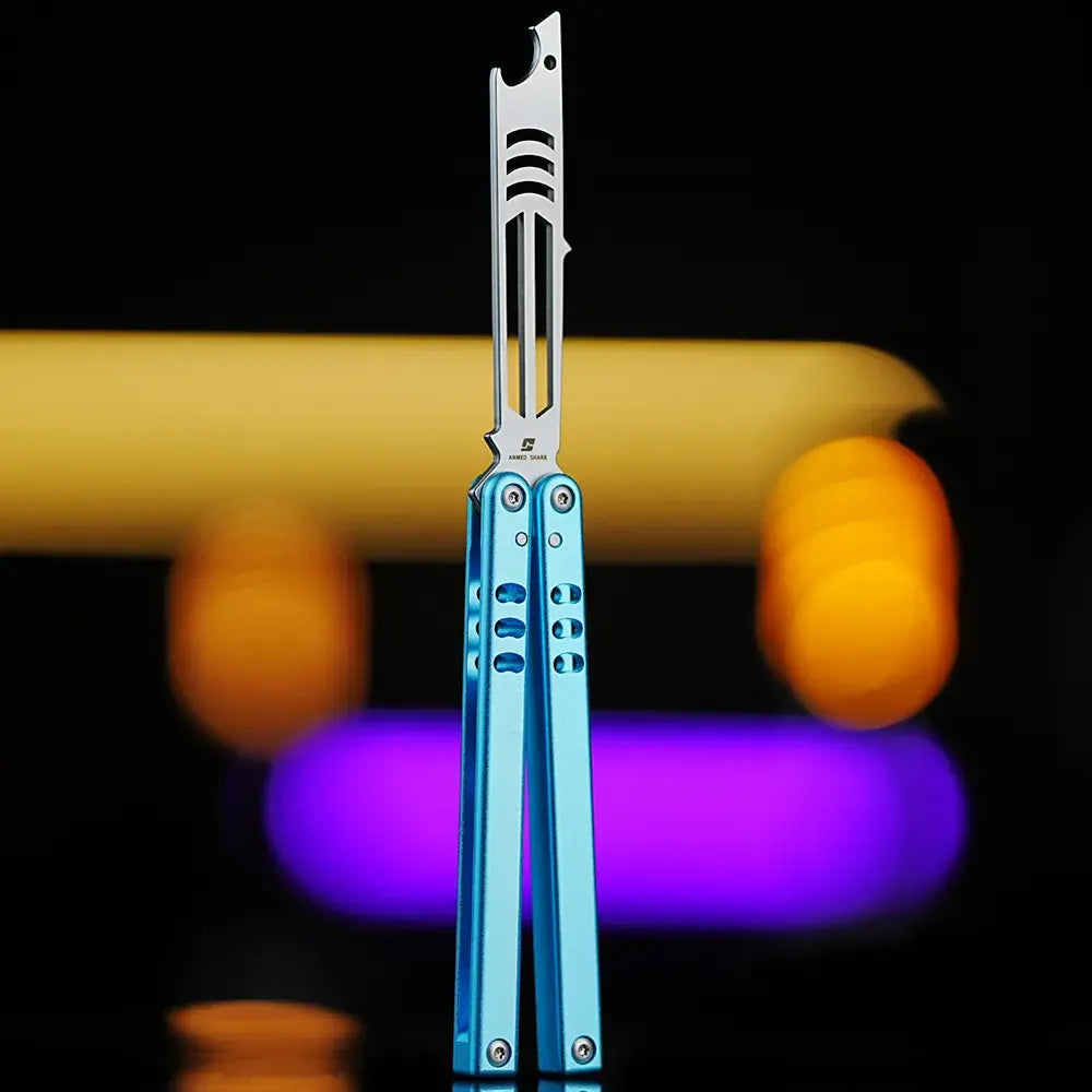 Armed Shark Inked Mako Bottle Opener Balisong Butterfly Trainer Knife