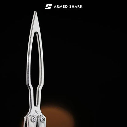 Close-up of skeletonized blade design on Armed Shark CK-SR trainer