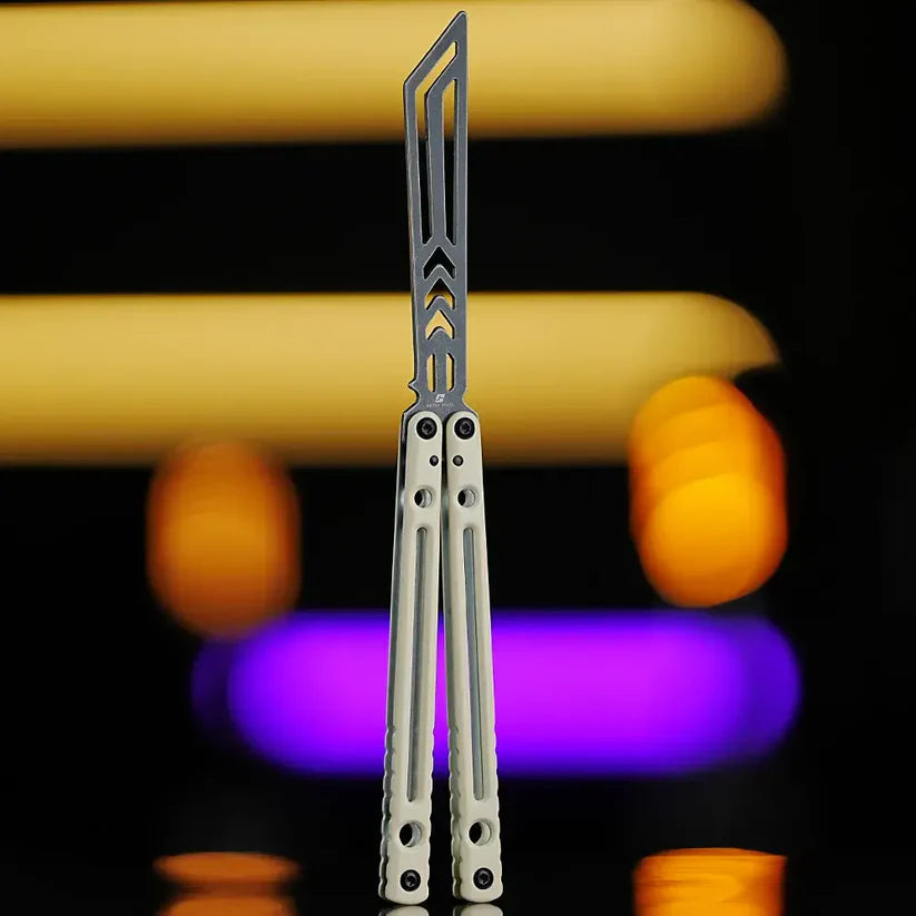 Armed Shark Dangerous Wanderer Balisong Trainer in Black stonewashed finish