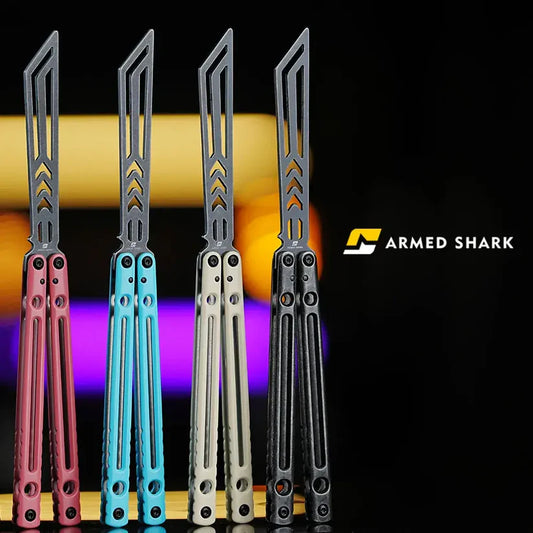 Armed Shark Dangerous Wanderer Trainers – pink blue silver black full color set front view