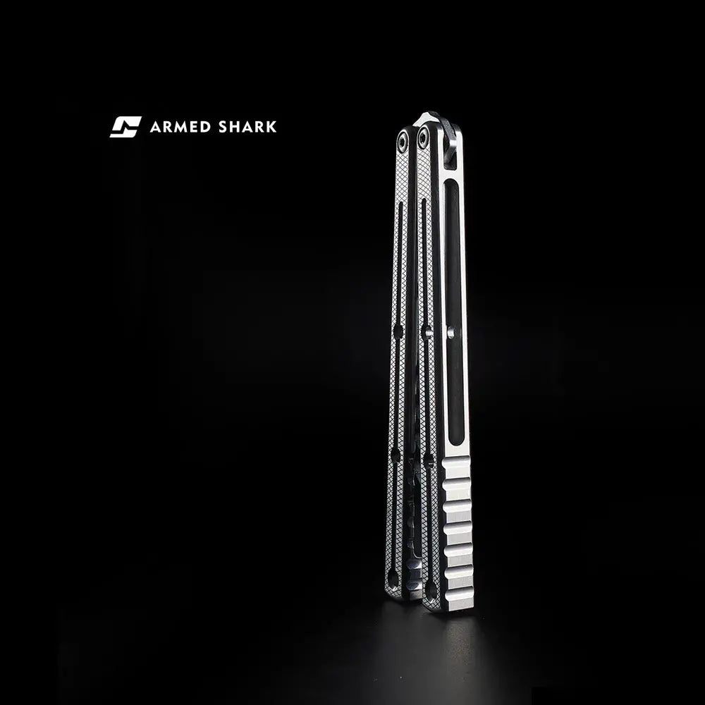 Armed Shark Krake Raken V3 Titanium Balisong Trainer – Balanced Armed Shark Krake Raken V3 Titanium Balisong Trainer – Balanced