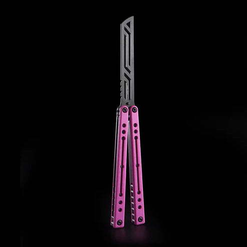 Armed Shark Nautilus v2 Balisong Trainer – Pink Black | Pink handle with black trainer edge