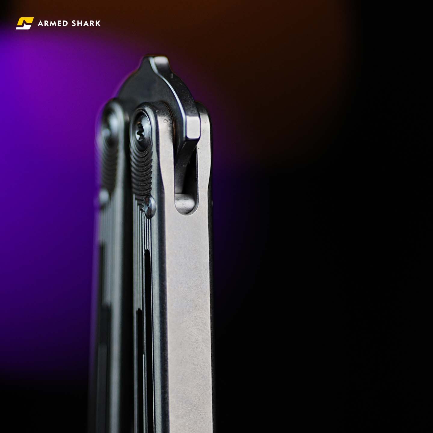 Handle detail of the Armed Shark REP/SE titanium alloy practice tool